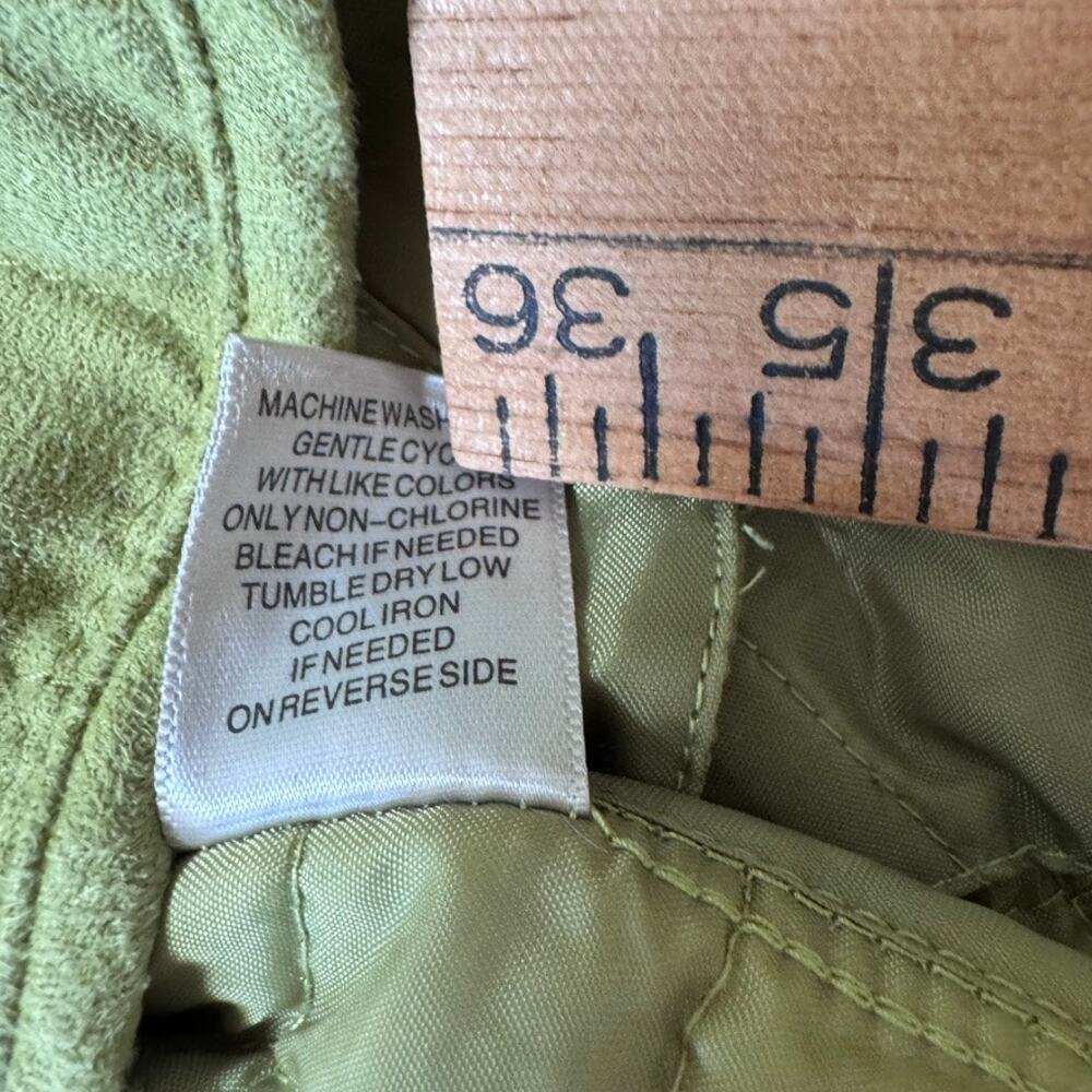 Christopher & Banks Women’s XL Lime Green Faux Suede Quilted Zip Vest - Picture 6 of 7